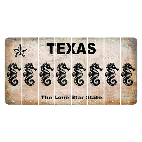 Texas Classic Cut License Plate Strips (Set of 8) Seahorse