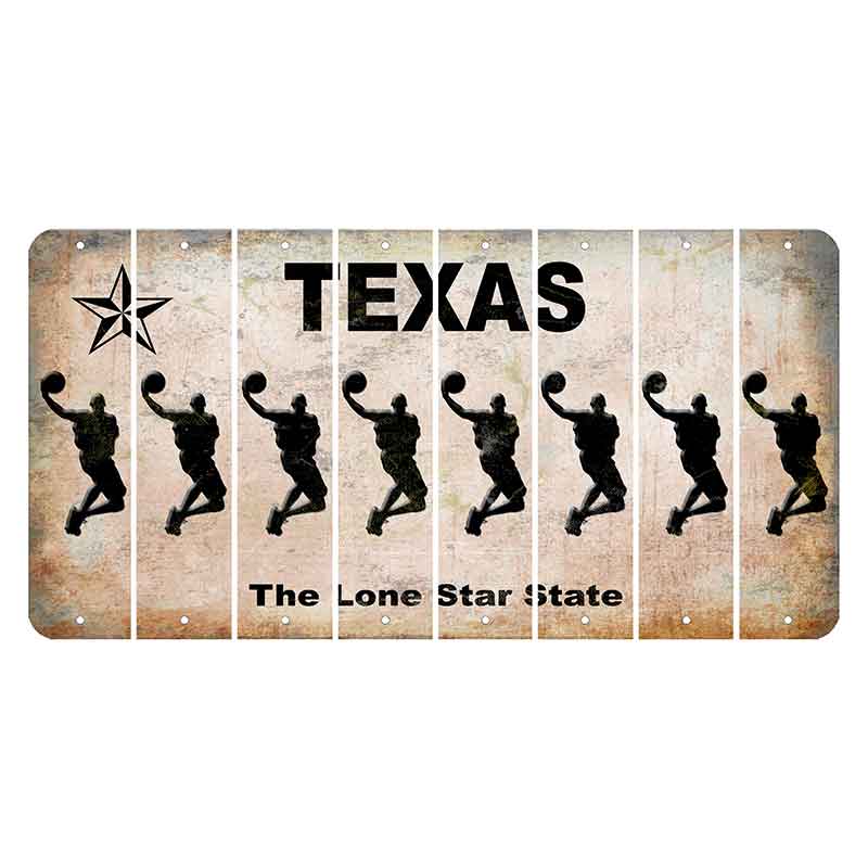 Texas Classic Cut License Plate Strips (Set of 8) Basketball Player