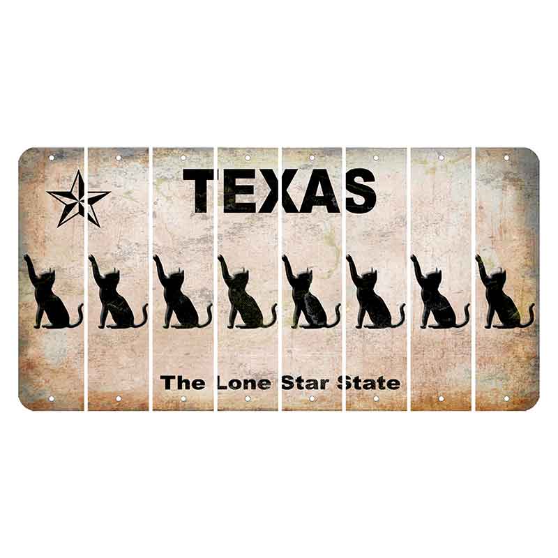 Texas Classic Cut License Plate Strips (Set of 8) Cat