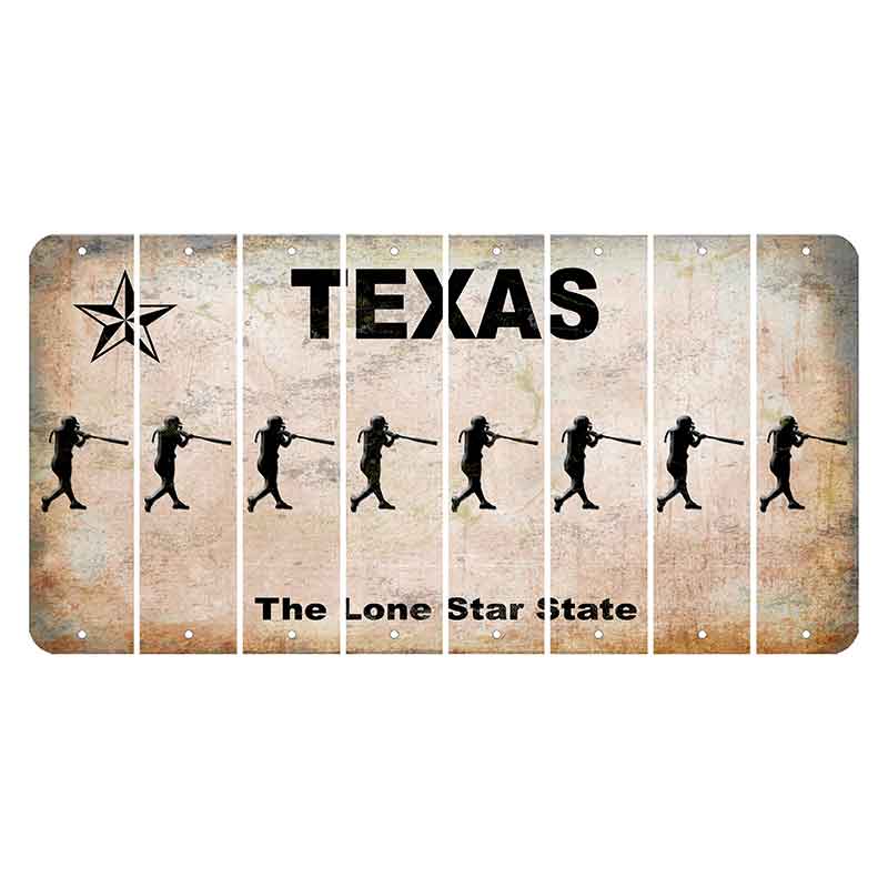 Texas Classic Cut License Plate Strips (Set of 8) Softball Batter