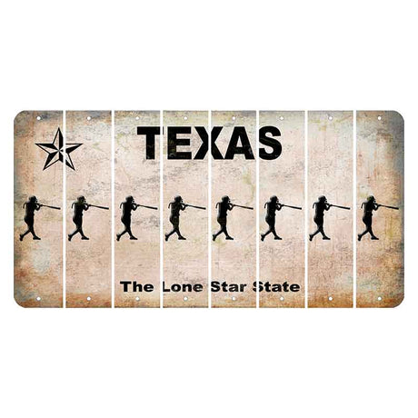 Texas Classic Cut License Plate Strips (Set of 8) Softball Batter