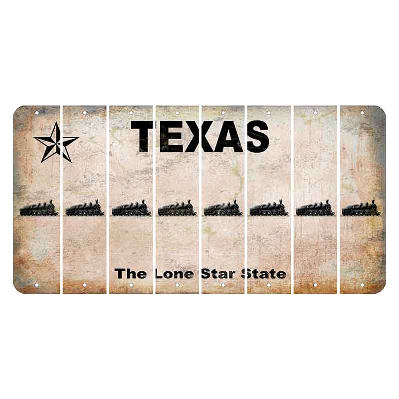 Texas Classic Cut License Plate Strips (Set of 8) Train