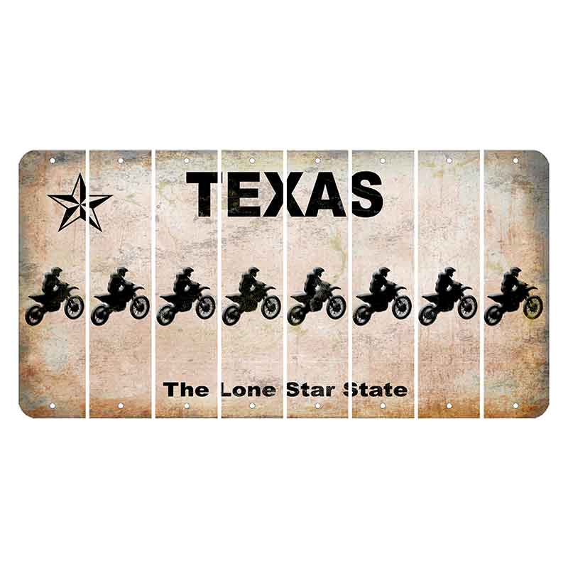 Texas Classic Cut License Plate Strips (Set of 8) Dirtbike Rider