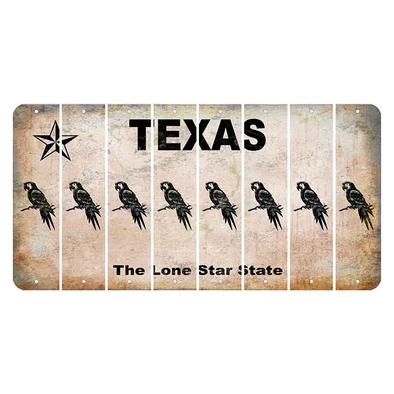 Texas Classic Cut License Plate Strips (Set of 8) Parrot