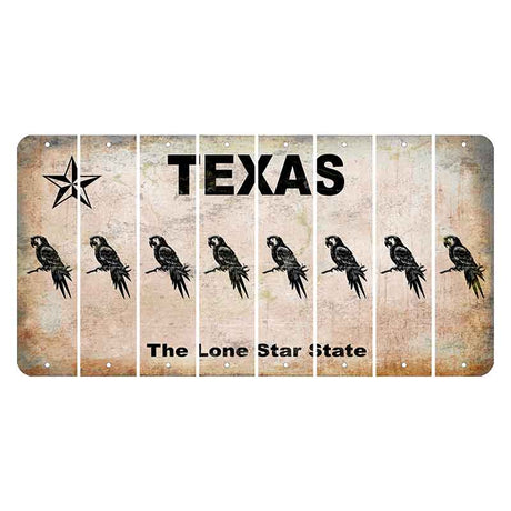 Texas Classic Cut License Plate Strips (Set of 8) Parrot