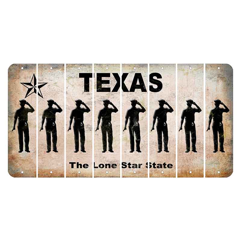 Texas Classic Cut License Plate Strips (Set of 8) Police Officer