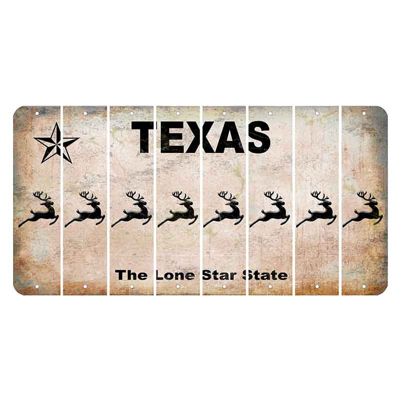 Texas Classic Cut License Plate Strips (Set of 8) Reindeer