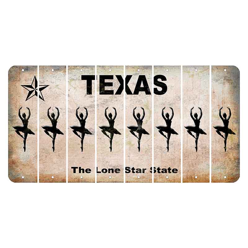 Texas Classic Cut License Plate Strips (Set of 8) Ballerina Dancer