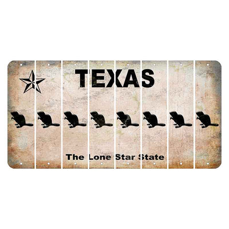 Texas Classic Cut License Plate Strips (Set of 8) Beaver