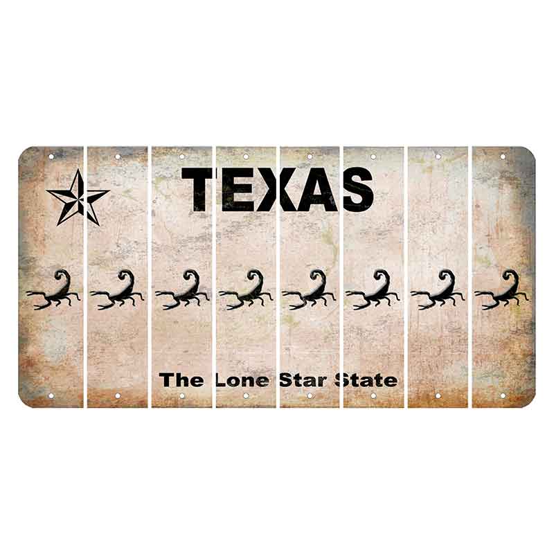 Texas Classic Cut License Plate Strips (Set of 8) Scorpion