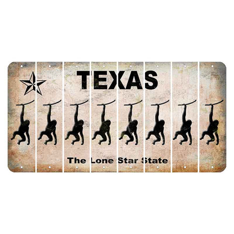 Texas Classic Cut License Plate Strips (Set of 8) Monkey