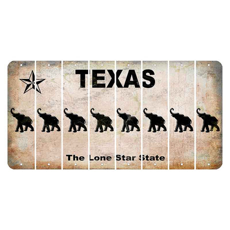 Texas Classic Cut License Plate Strips (Set of 8) Elephant