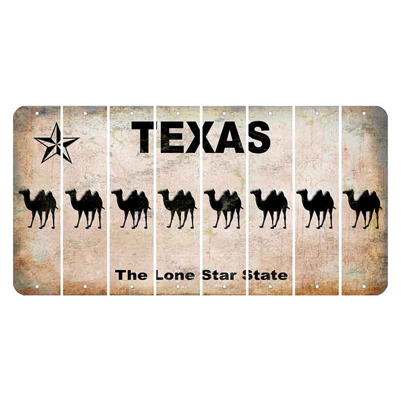 Texas Classic Cut License Plate Strips (Set of 8) Camel