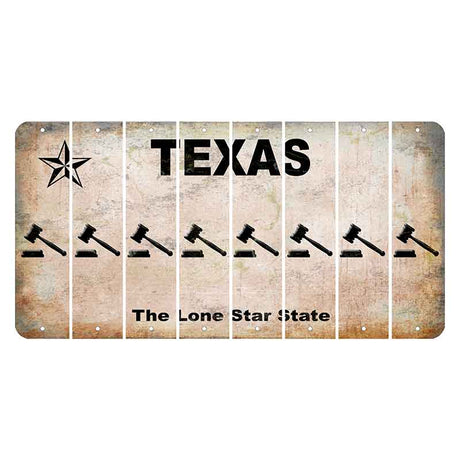 Texas Classic Cut License Plate Strips (Set of 8) Gavel