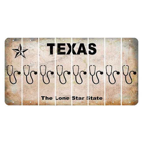 Texas Classic Cut License Plate Strips (Set of 8) Stethoscope