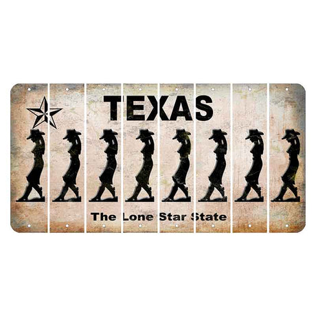 Texas Classic Cut License Plate Strips (Set of 8) Cowgirl - Leaning