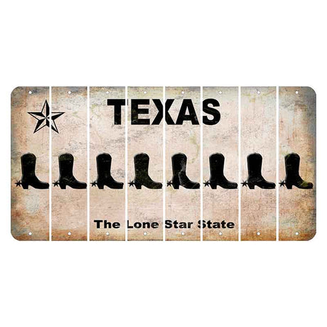 Texas Classic Cut License Plate Strips (Set of 8) Cowboy Boot