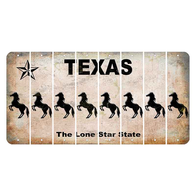 Texas Classic Cut License Plate Strips (Set of 8) Horse