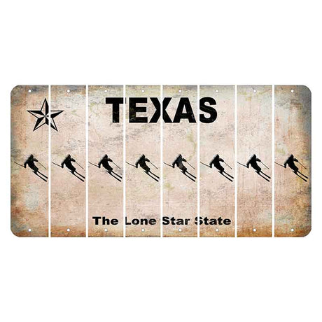 Texas Classic Cut License Plate Strips (Set of 8) Skier