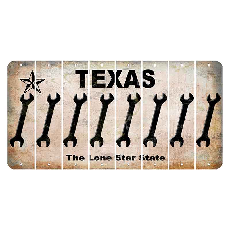 Texas Classic Cut License Plate Strips (Set of 8) Wrench