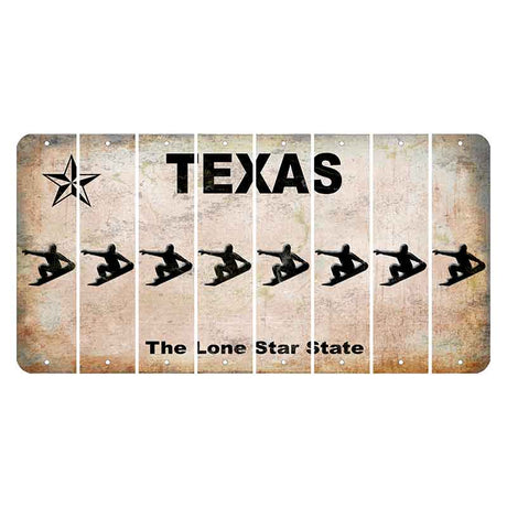 Texas Classic Cut License Plate Strips (Set of 8) Snowboarder