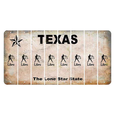 Texas Classic Cut License Plate Strips (Set of 8) Zodiac Sign - Libra