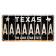 Texas Black The Lone Star State Cut License Plate Strips (Set of 8) A