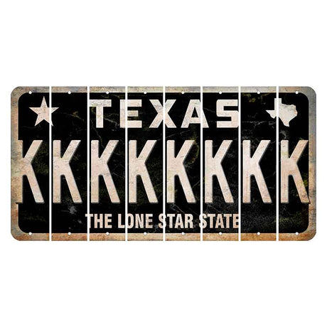 Texas Black The Lone Star State Cut License Plate Strips (Set of 8) K