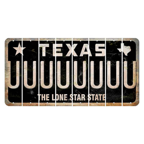 Texas Black The Lone Star State Cut License Plate Strips (Set of 8) U