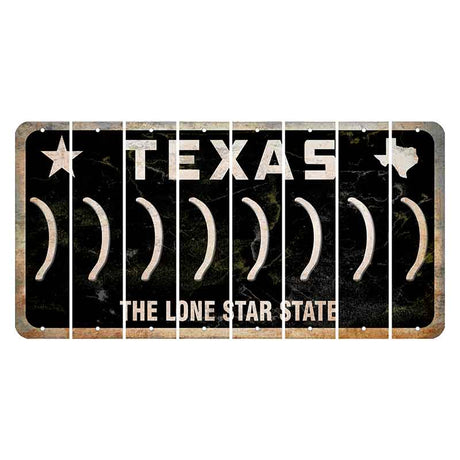 Texas Black The Lone Star State Cut License Plate Strips (Set of 8) Parenthesis - Right