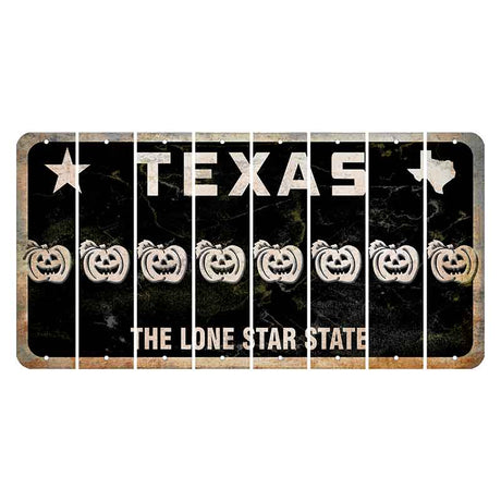 Texas Black The Lone Star State Cut License Plate Strips (Set of 8) Pumpkin