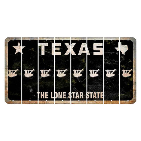 Texas Black The Lone Star State Cut License Plate Strips (Set of 8) Sloth