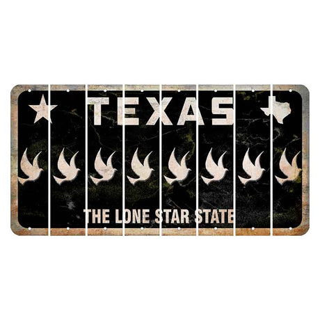 Texas Black The Lone Star State Cut License Plate Strips (Set of 8) Dove