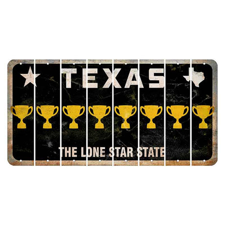 Texas Black The Lone Star State Cut License Plate Strips (Set of 8) Trophy