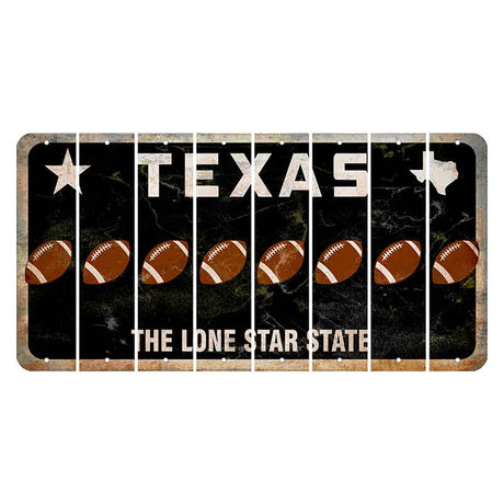 Texas Black The Lone Star State Cut License Plate Strips (Set of 8) Football