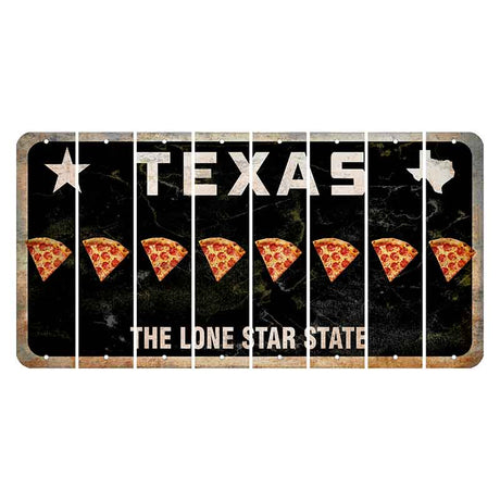 Texas Black The Lone Star State Cut License Plate Strips (Set of 8) Pizza