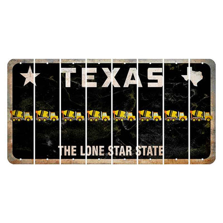 Texas Black The Lone Star State Cut License Plate Strips (Set of 8) Cement Truck