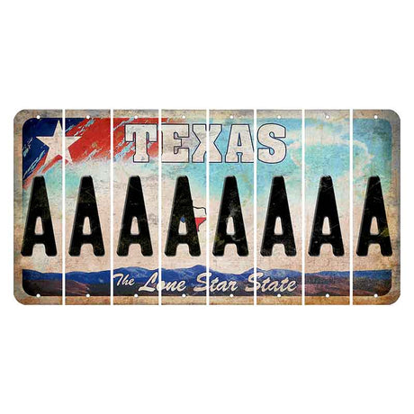 Texas Davis Mountains Cut License Plate Strips (Set of 8) A