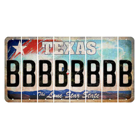 Texas Davis Mountains Cut License Plate Strips (Set of 8) B