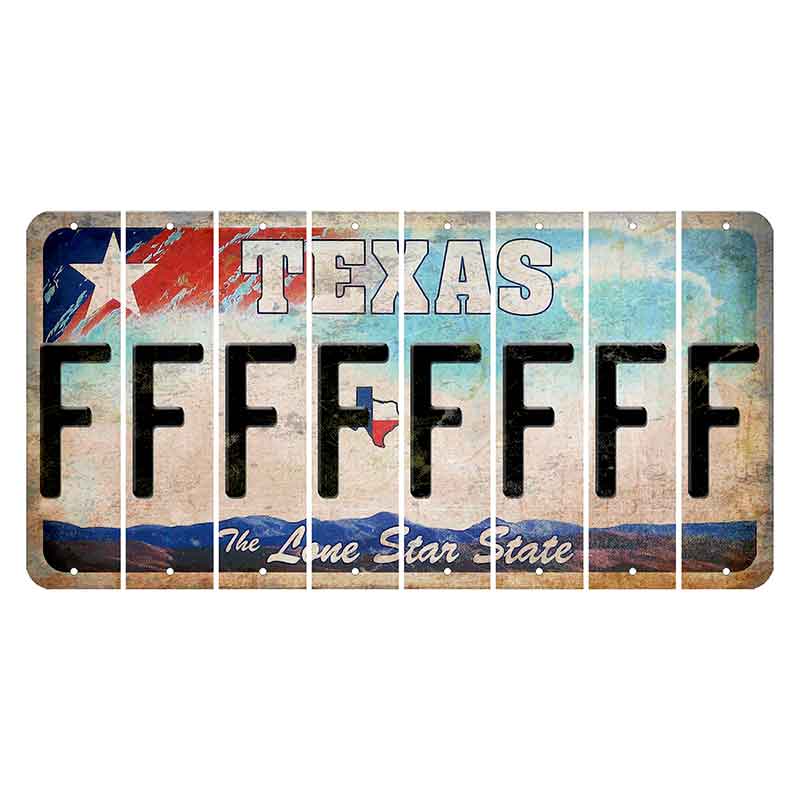 Texas Davis Mountains Cut License Plate Strips (Set of 8) F