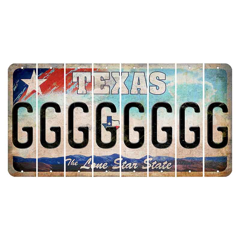 Texas Davis Mountains Cut License Plate Strips (Set of 8) G