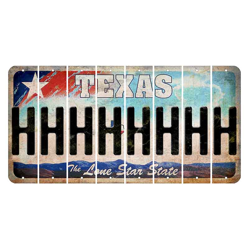 Texas Davis Mountains Cut License Plate Strips (Set of 8) H