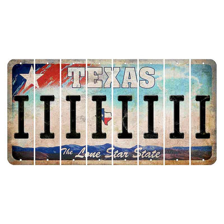 Texas Davis Mountains Cut License Plate Strips (Set of 8) I