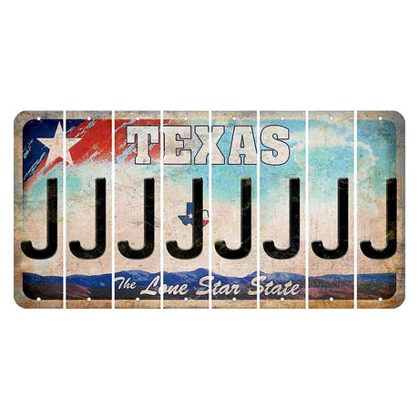 Texas Davis Mountains Cut License Plate Strips (Set of 8) J