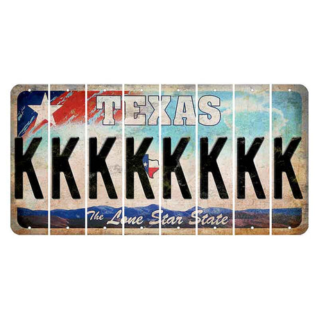 Texas Davis Mountains Cut License Plate Strips (Set of 8) K