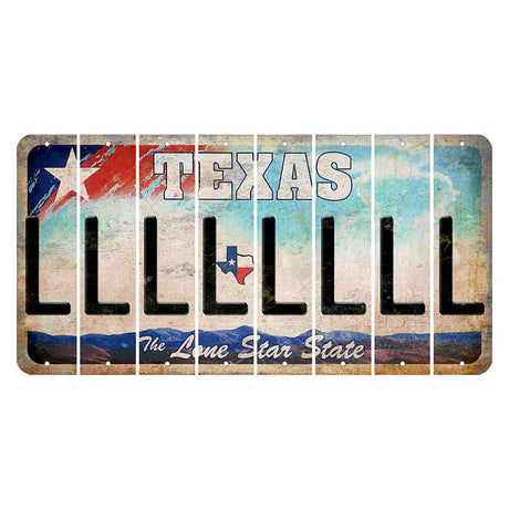 Texas Davis Mountains Cut License Plate Strips (Set of 8) L