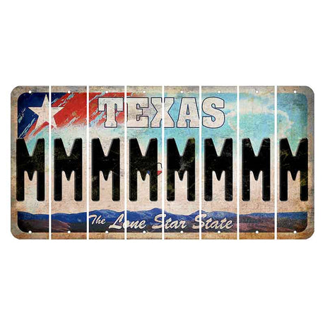 Texas Davis Mountains Cut License Plate Strips (Set of 8) M