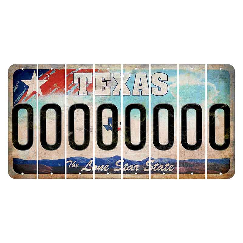 Texas Davis Mountains Cut License Plate Strips (Set of 8) O