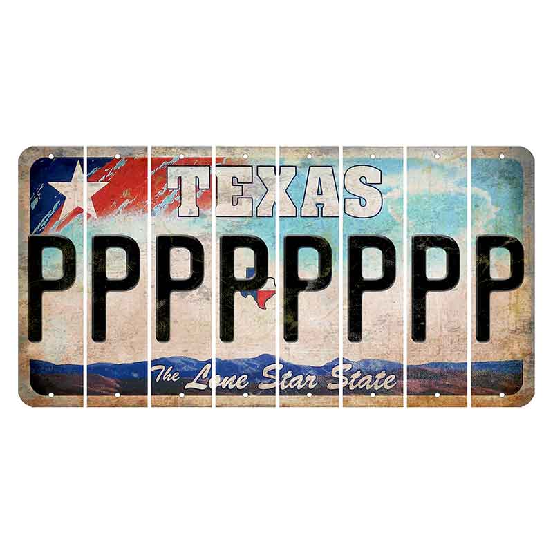 Texas Davis Mountains Cut License Plate Strips (Set of 8) P