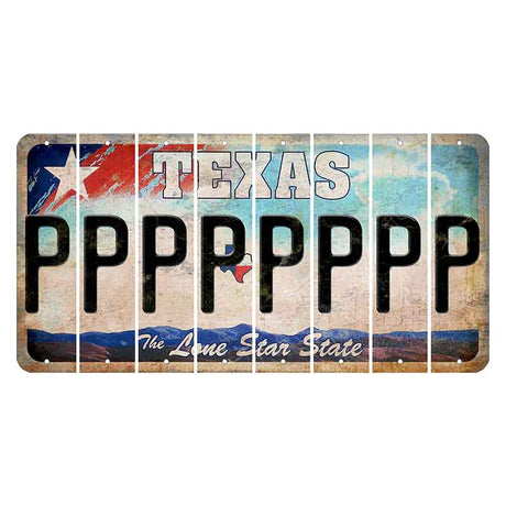 Texas Davis Mountains Cut License Plate Strips (Set of 8) P